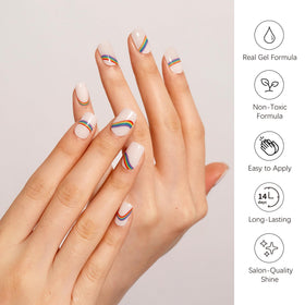 DANNI & TONI application step showing placement and filing for neat edges