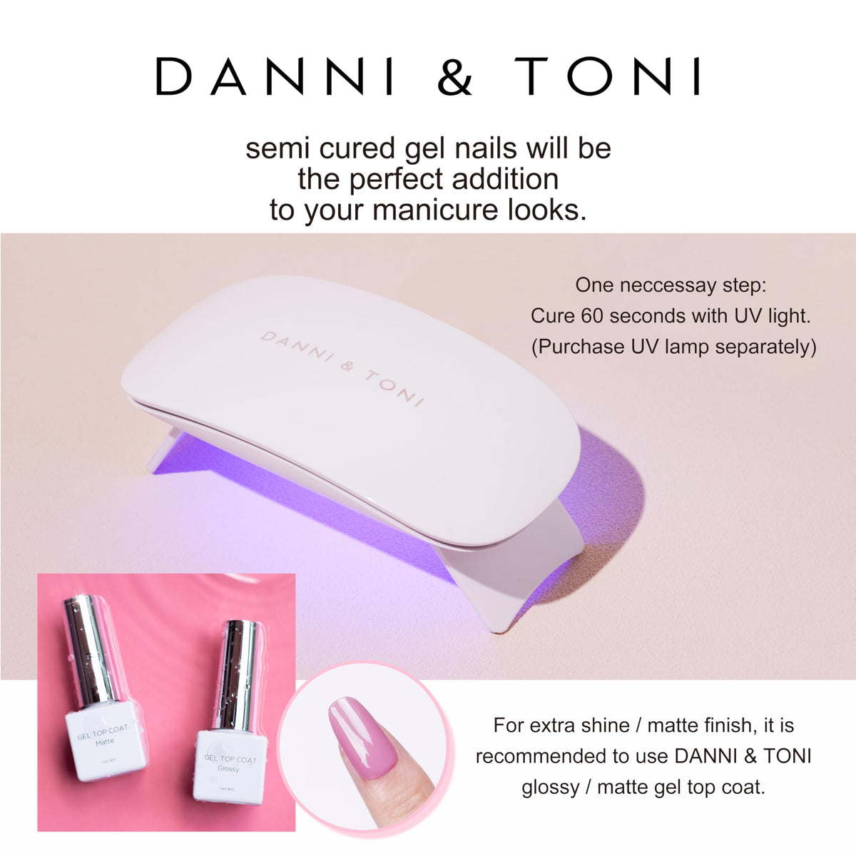 DANNI & TONI lifestyle flatlay with accessories for instant on-the-go manicure