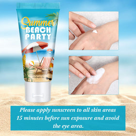 Dansib sunscreen used at the beach demonstrating water-resistant protection benefit