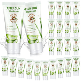 Dansib front packaging showing 24 mini after sun lotions and portability benefit