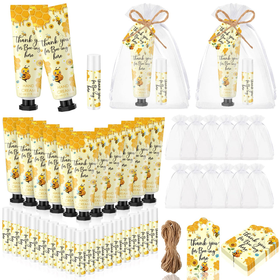 Dansib front packaging showing bee-themed favors and elegant presentation benefit: instant party-ready look