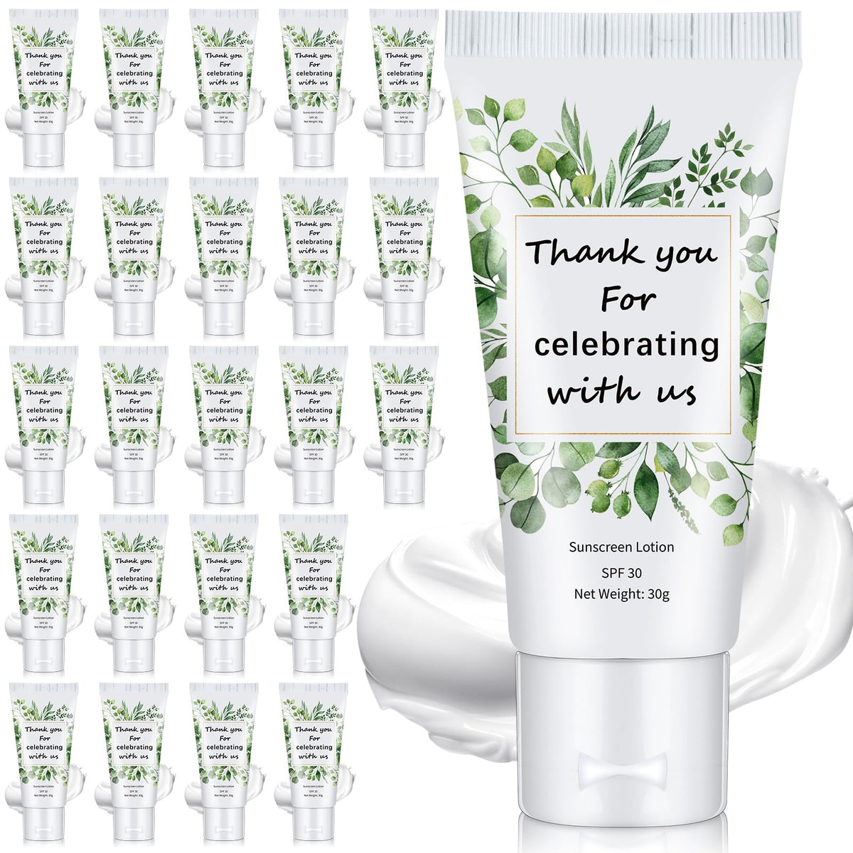 Dansib front packaging showing eucalyptus design and thank you message for guests
