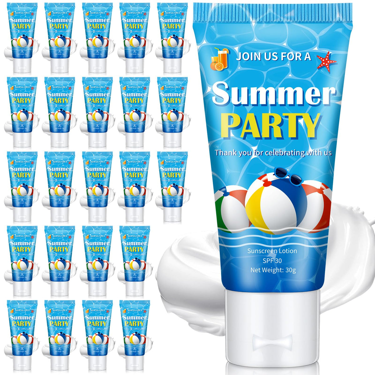 Dansib front packaging showing 24 mini sunscreen tubes and clear labeling for easy gifting