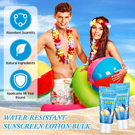 Dansib mini sunscreen displayed on wedding favor table for convenient guest gifts
