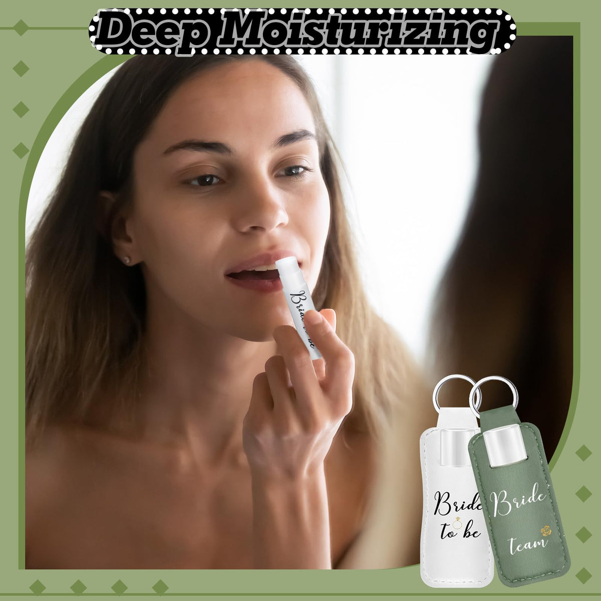 Dansib in a clutch and on a keyring showing on-the-go hydration benefit