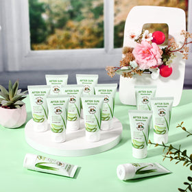 Dansib lotion in hand demonstrating 1 oz travel size and easy application on the go