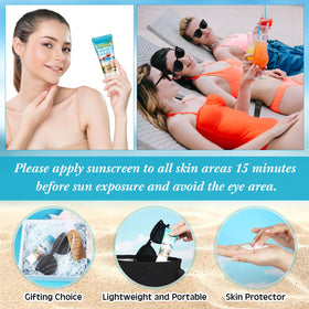 Dansib organza bag holding sunscreen and sunglasses neatly for elegant presentation