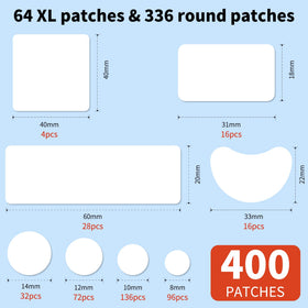 Daolyo spread of eight patch sizes displayed to choose correct coverage