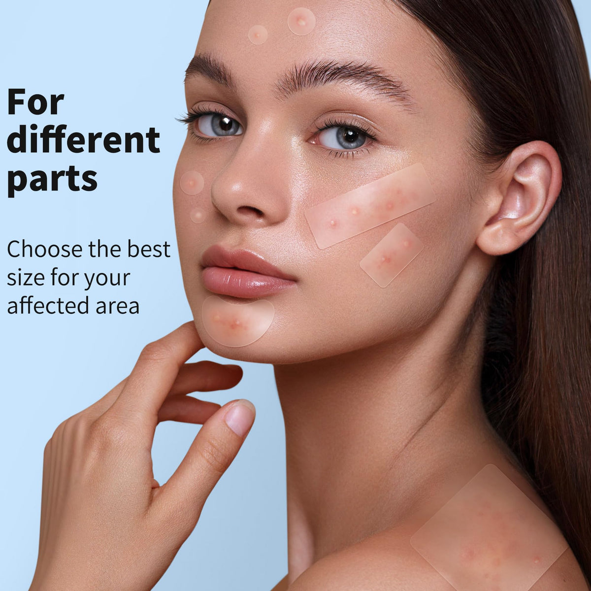 Daolyo patch applied to chin demonstrating discreet coverage and protection