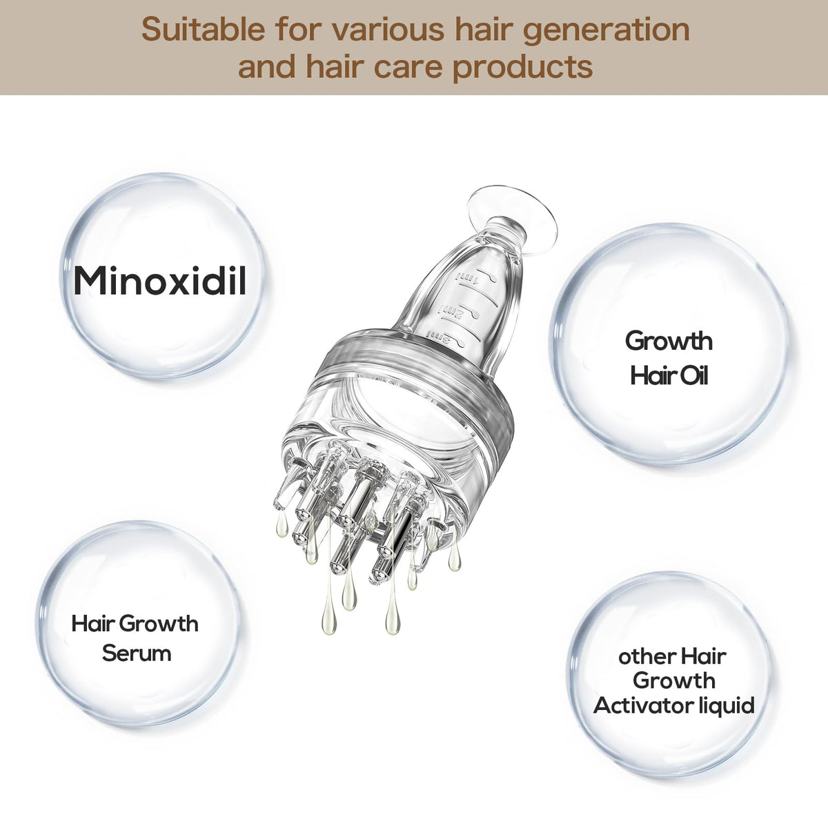 DAPENG close-up of silicone ball teeth massager helping stimulate scalp circulation