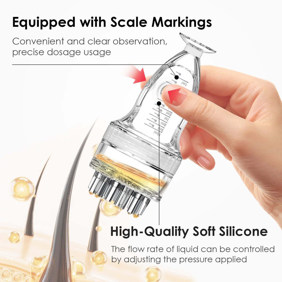 DAPENG applicator next to travel items, compact design for on‑the‑go scalp care