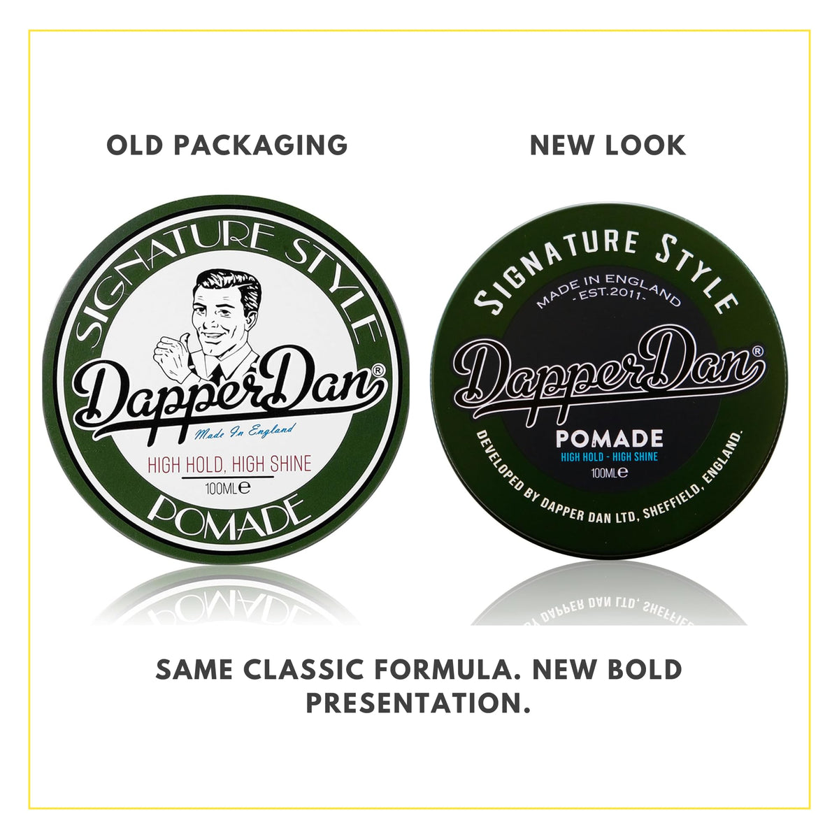 Dapper Dan pomade styled hair lifestyle shot showing strong hold and polished look