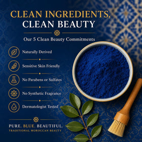 artisan in Morocco with indigo sacks indicating Dar Marwa traditional sourcing benefit