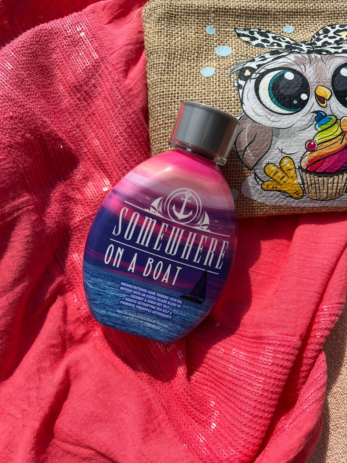 DARK TANS EXCLUSIVE applied on skin in beach setting showing natural tan-building benefit