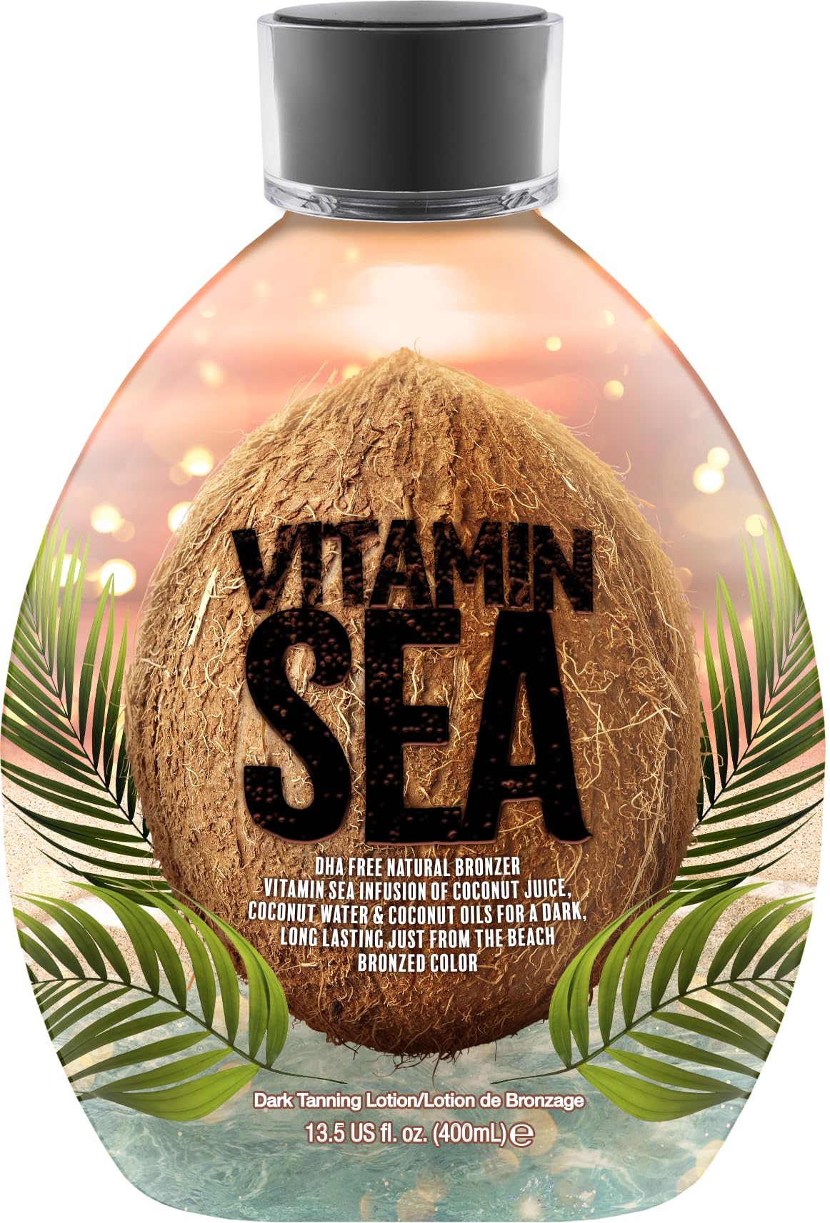 DARK TANS EXCLUSIVE front packaging showing bottle and branding benefits
