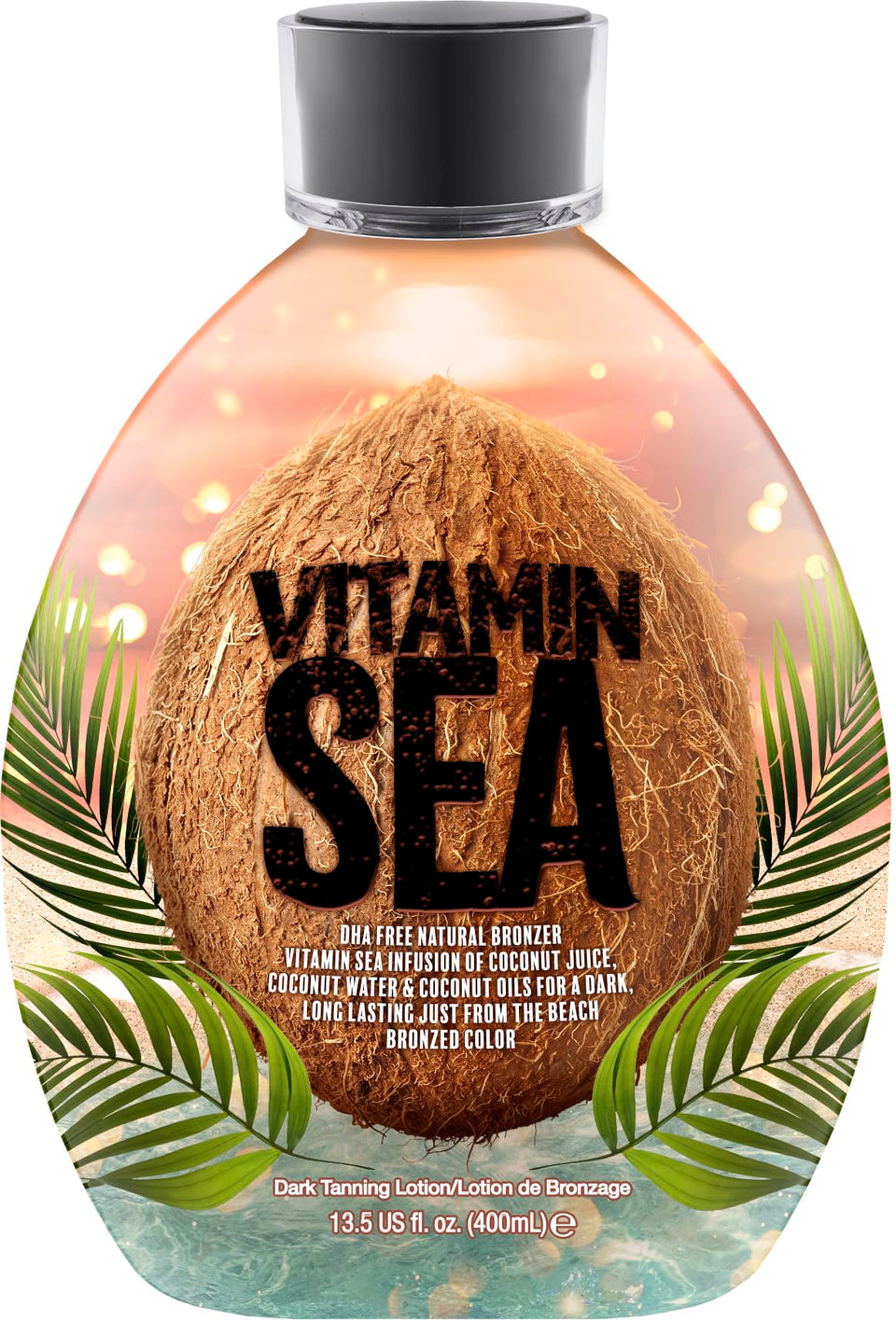 DARK TANS EXCLUSIVE front packaging showing bottle and branding benefits