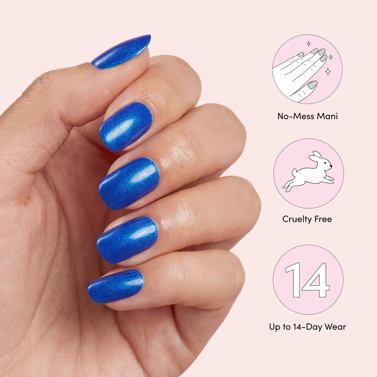 Dashing Diva strip applied on nail before LED curing for swift salon finish