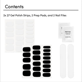 Dashing Diva demo pressing and filing strips for quick application