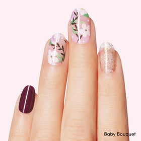 Dashing Diva Baby Bouquet close-up highlighting floral accents and high shine
