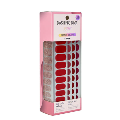 Dashing Diva front packaging showing Best of Reds kit and glossy finish benefit