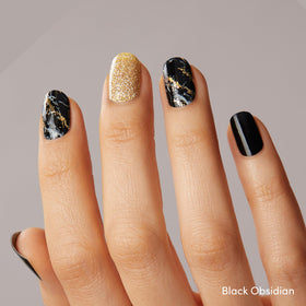 Dashing Diva black obsidian pattern close-up highlighting depth and chip resistance