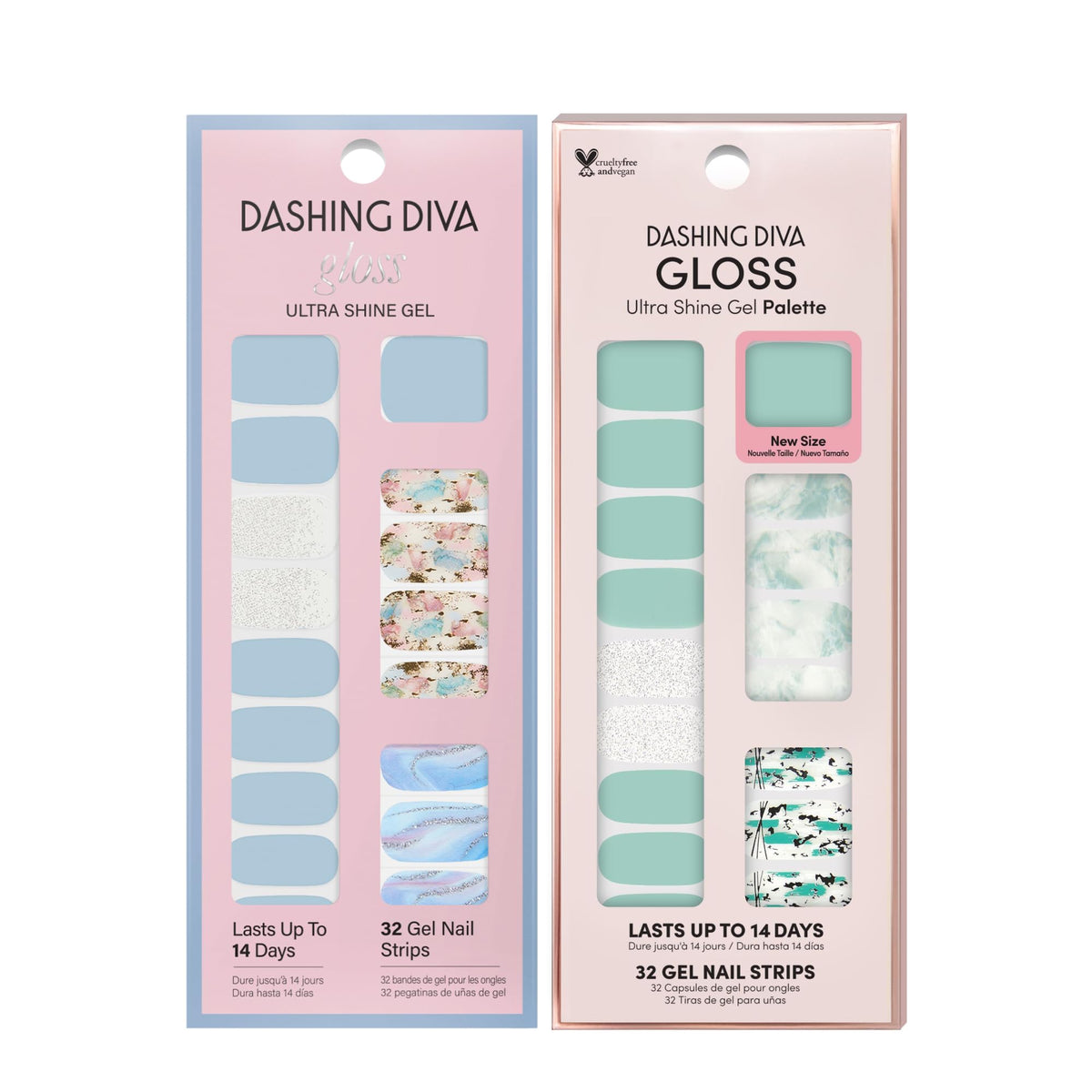 Dashing Diva completed manicure on model hands showing salon-quality shine