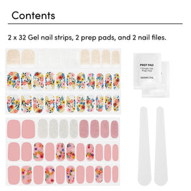 Dashing Diva kit contents laid out with prep pad and file for quick application