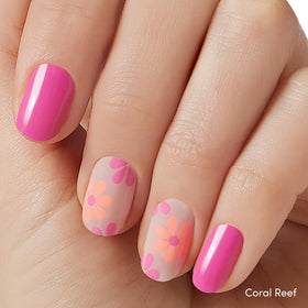 Dashing Diva close-up of Coral Reef strip texture highlighting glossy high-shine finish