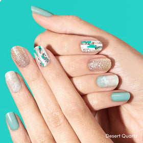 Dashing Diva Desert Quartz pattern detail showcasing color and chip resistance