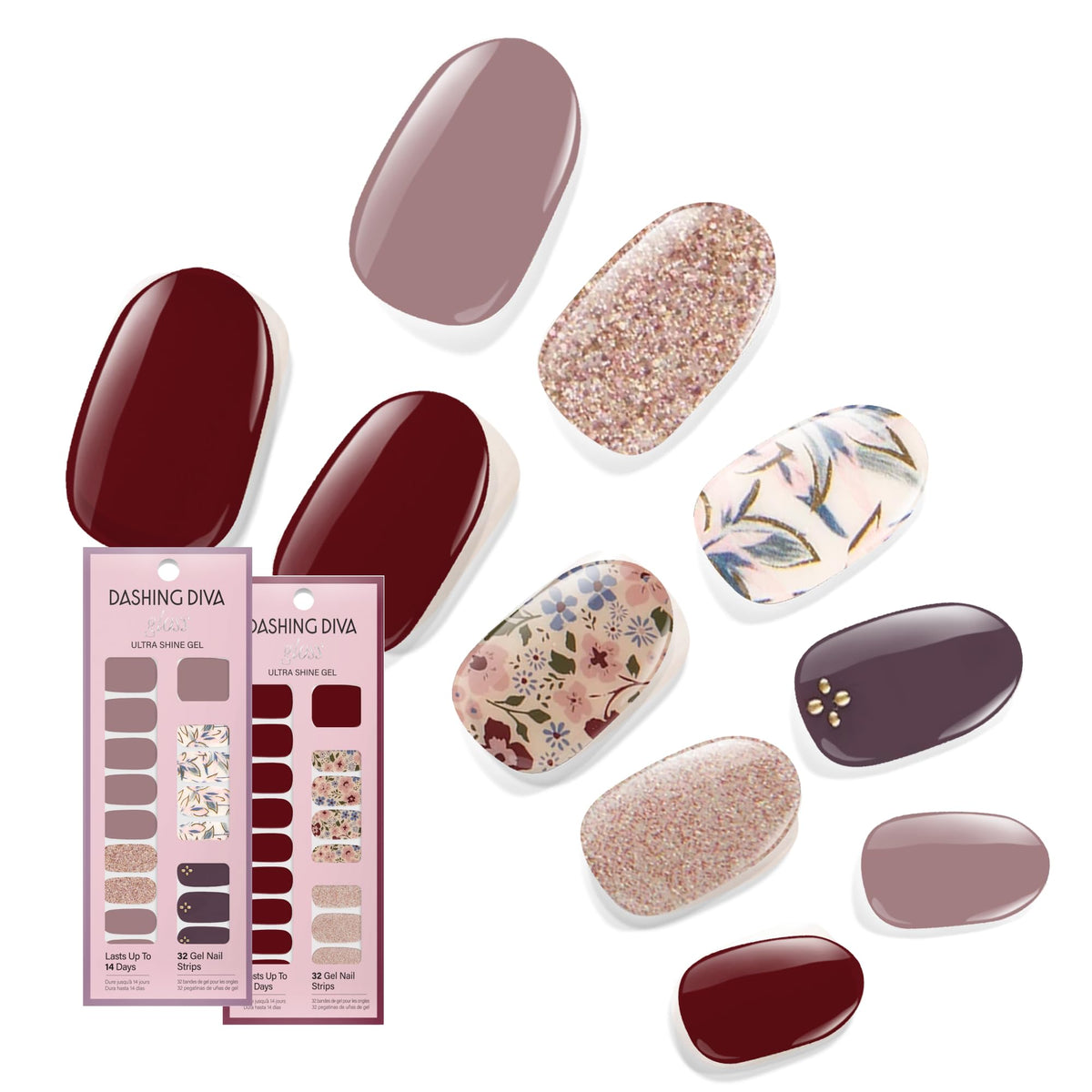 Dashing Diva front packaging shows both Fall Florals sets for easy gifting