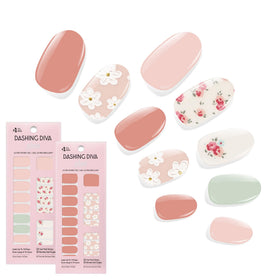 Dashing Diva front packaging showing both Vintage Florals sets and benefit of convenience