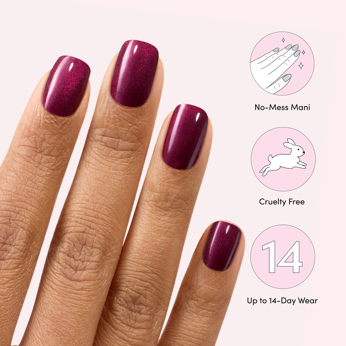 Dashing Diva glossy finished nails in red showing salon-style shine and durability