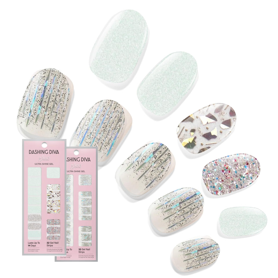 Dashing Diva front packaging showing both Glam Collection sets for quick salon results