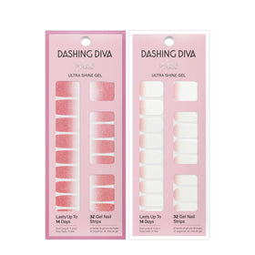 Dashing Diva finished manicure on hands highlighting glossy ombré and chip-resistant look