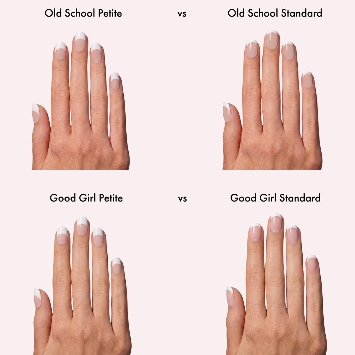 Dashing Diva size comparison strips displayed to show variety and precise fit options