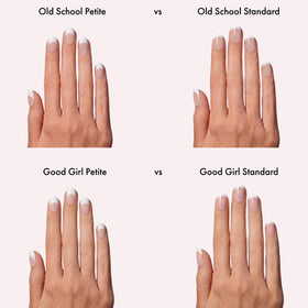 Dashing Diva size comparison strips displayed to show variety and precise fit options