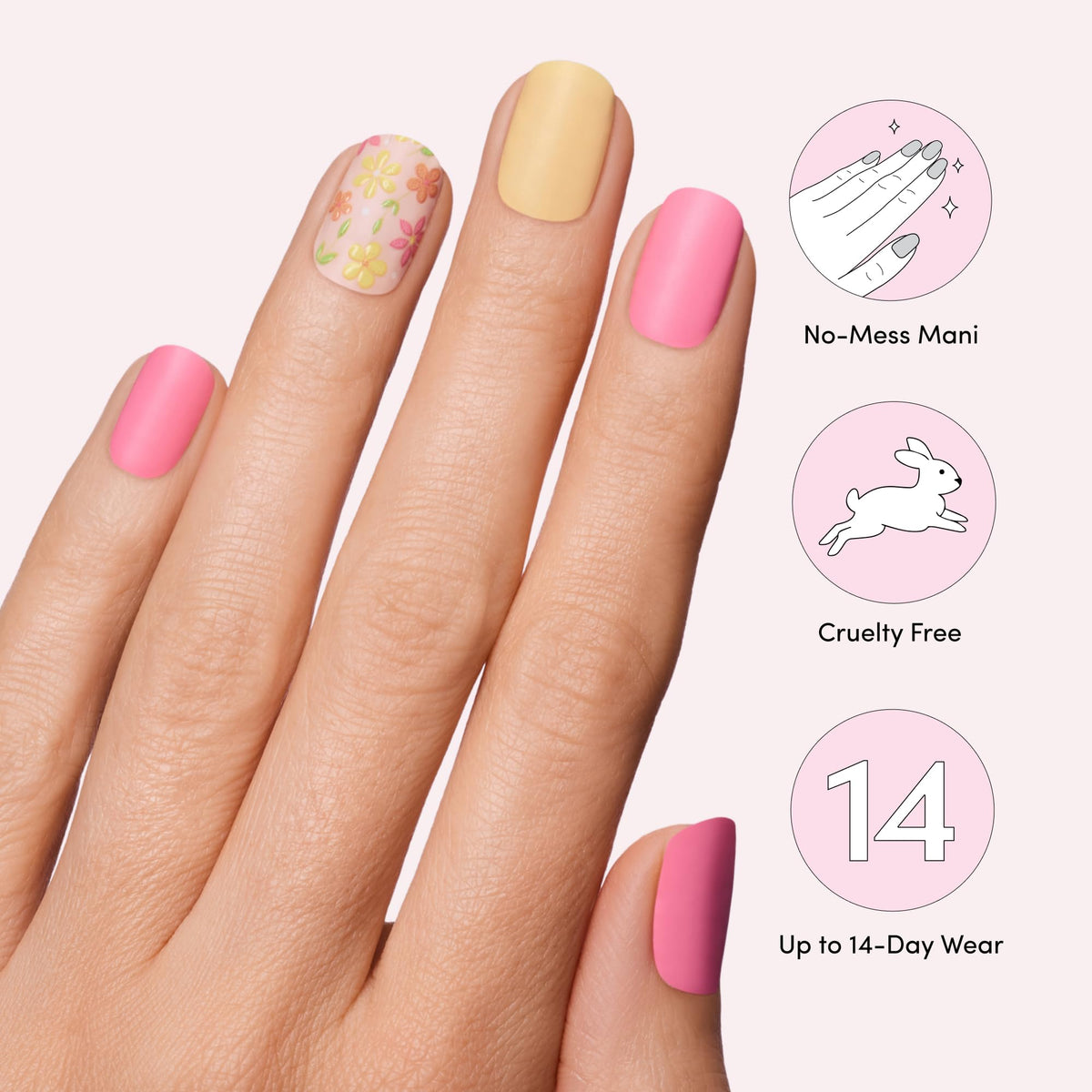 Dashing Diva strips next to fingers for scale and perfect fit benefit