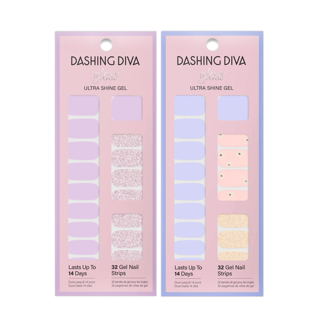 Dashing Diva size selection display illustrating multiple widths for a perfect fit benefit