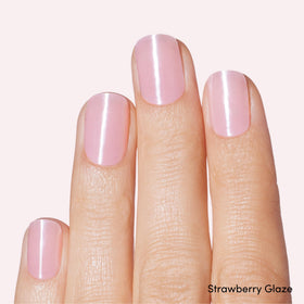 Dashing Diva Strawberry Glaze sheet displayed to show color and reflective particles