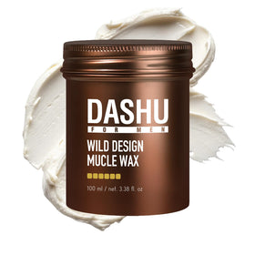 DASHU Wild Design Muscle Wax front packaging shows matte jar and bold branding for strong hold