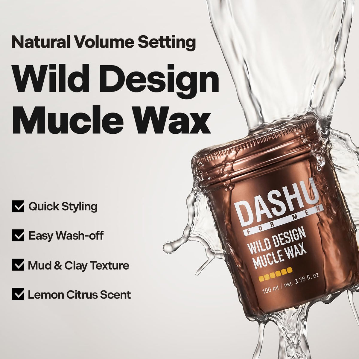 DASHU Wild Design Muscle Wax open pot close-up of matte texture illustrating easy pickup