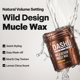 DASHU Wild Design Muscle Wax open pot close-up of matte texture illustrating easy pickup