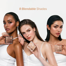 dasique open flat palette displaying nine shades for versatile looks