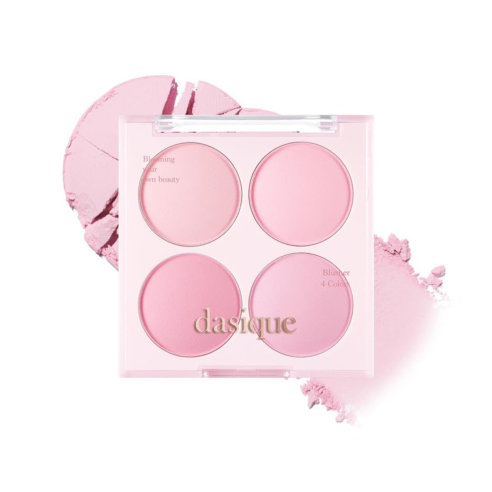dasique compact front view showing four blueberry-inspired shades and sleek packaging benefit easy travel