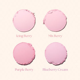 dasique arm swatches of four mauve berry shades demonstrating buildable pigment and color options