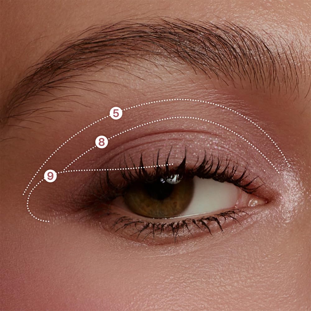 dasique application on eyelid showing blended mauve crease and shimmer lid for a soft look