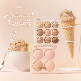 dasique open palette top view displaying Almond Vanilla shades for easy selection