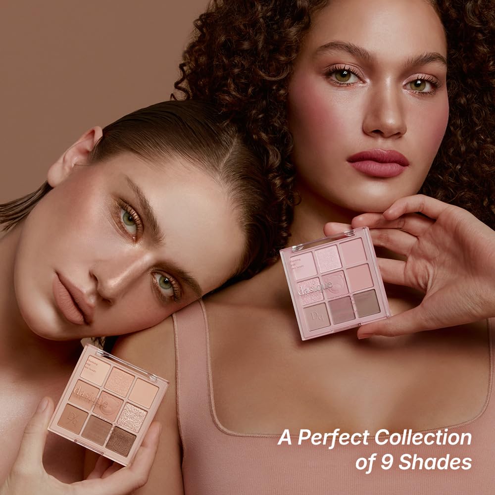dasique palette open with mirror and ten brown shades for quick touch-ups