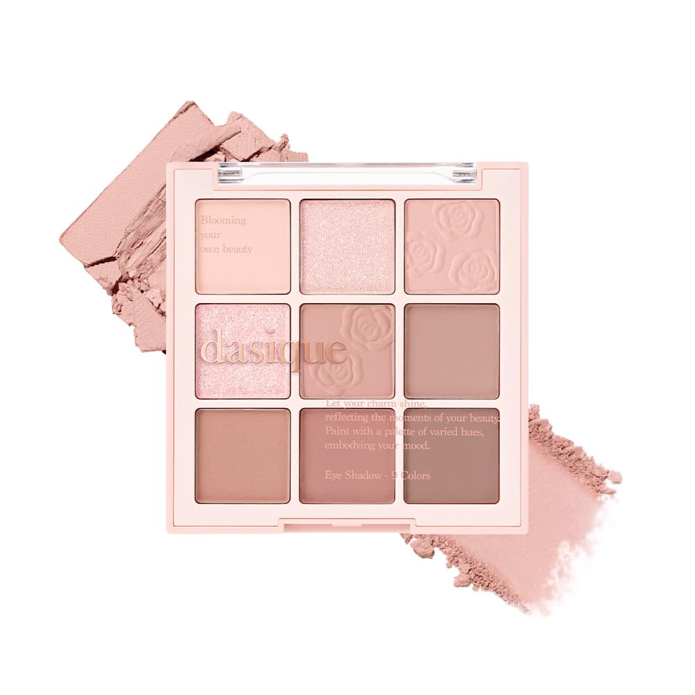 dasique palette front open showing 12 pans and color story for easy selection