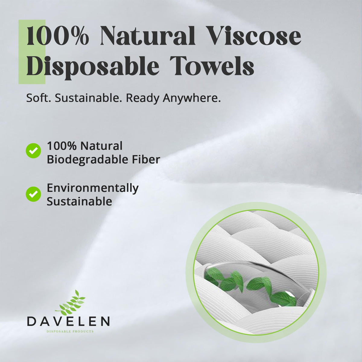DAVELEN towel in use as a hair wrap demonstrating quick client turnover benefit